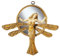Design Toscano Dragonfly Art Deco Wall Mirror Sculpture, 33 cm, Polyresin, Gold and Ivory