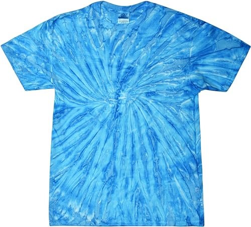 Colortone Batik-T-Shirts für Damen und Herren, Neon Blaubeere, Klein
