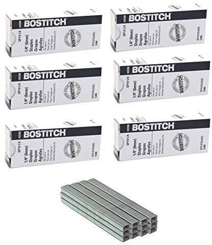Bostitch Premium Staples for P3 Plier Stapler, 0.25-Inch Leg, 5,000 Per Box (SP191/4) (6 Boxes of 5,000)