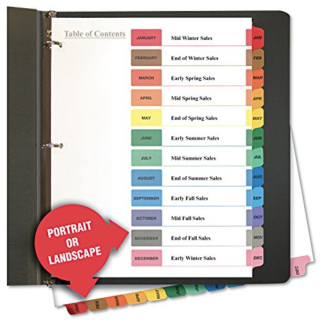 Universal 24810 Table of Contents Dividers, Assorted Color UNV24810 by Universal One