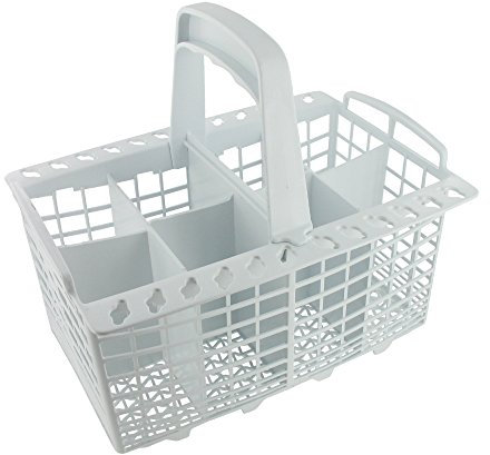 8-Compartment Cutlery Basket with Handle Fits Creda/ Ariston/ Hotpoint/ Indesit Dishwasher, White