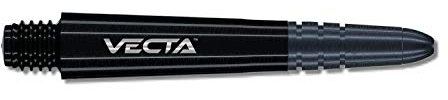 WINMAU Dart Shaft - Vecta Polycarbonat Dartschäfte - 1 Set pro Packung (insgesamt 3 Dart-Schäfte) - Professionelles Dartzubehör - Schwarz & Schwarz Kurz Schäfte