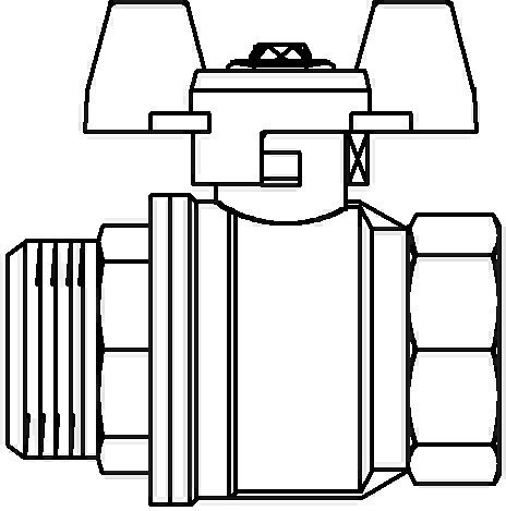Oventrop OV Kugelhahn Optibal,Flügelgriff DN32,G1 1/4IG,G 11/4AG, PN20,PN16, Ms