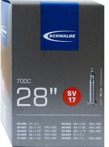 Schwalbe 01152800 Fahrradschlauch, 71 cm (28 Zoll), DV/AV/SV, Schwarz