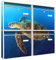 Briefkastenanlage 4 Fach | Postkästen 72x64x10cm groß | verzinkter Stahl weiß DIN A4 Motiv Wasserschildkröte | Briefkasten Set 4 Briefkästen Namensschild, 2 Schlüssel, Montagematerial