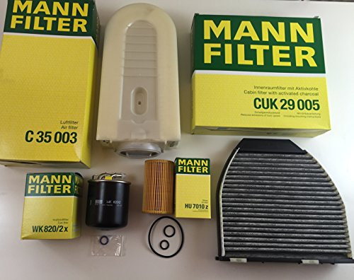 MANN-FILTER FILTER SET ÖLFILTER LUFTFILTER AKTIVKOHLEFILTER KRAFTSTOFFFILTER W212 S212 W204 S204 CDI - bitte Einschränkungen beachten