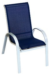 MERXX Garten-Stapelsessel Alugestell Textilbespannung Marineblau