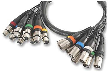 Pulse PLS00099 8 Way XLR Male to Female Loom, 6m, Black