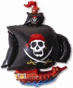 Pirate Party 26 Large Black Pirate Ship Foil Balloon