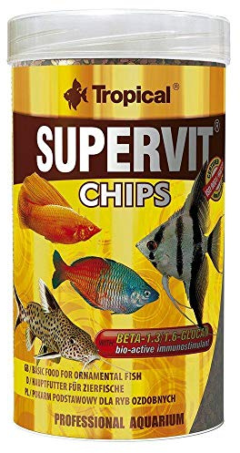 Tropical Supervit Chips Premium Hauptfutter für alle Zierfische, 2er Pack (2 x 250 ml)