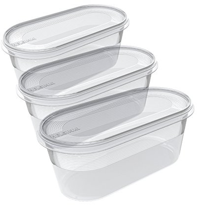 Plast Team 15920101 Frischaltebox Helsinki, 3-er Set Dosen Klar/Deckel Klar 3 x 800 ml