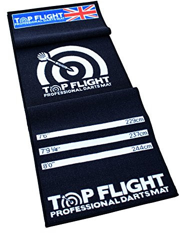 Top Flight PROFESSIONAL DARTS MAT DART OCHE THROWING DISTANCE MARKER NON SLIP BACKING 275x66cm