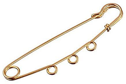 Knorr Prandell 2364074 Kiltnadel mit 3 Ösen, 1 mm x 60 mm, goldfarben