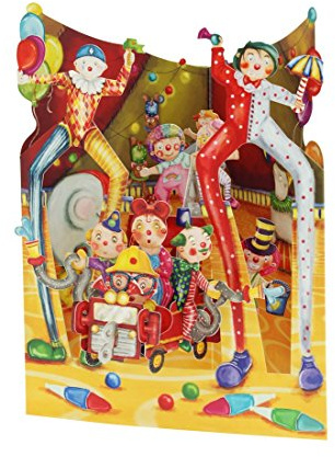 Santoro 3D Swing Grußkarte, Big Top Clowns