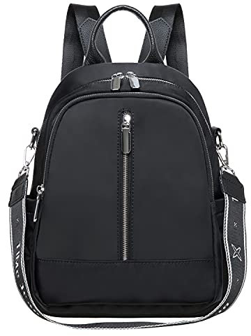 KAUKKO Rucksack Damen Herren Schön u. Stylish Handtasche mit Laptopfach für 12 Notebook für Ausflüge, Schule, Uni,16L, Schwarz