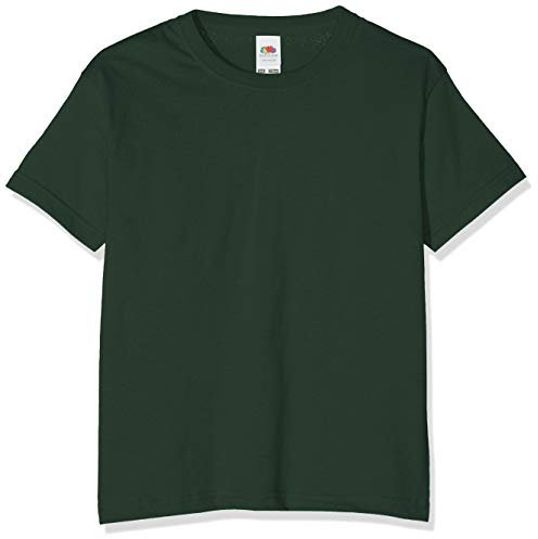 Fruit of the Loom - T-shirt - Garçon - Vert - Vert bouteille - 9 ans