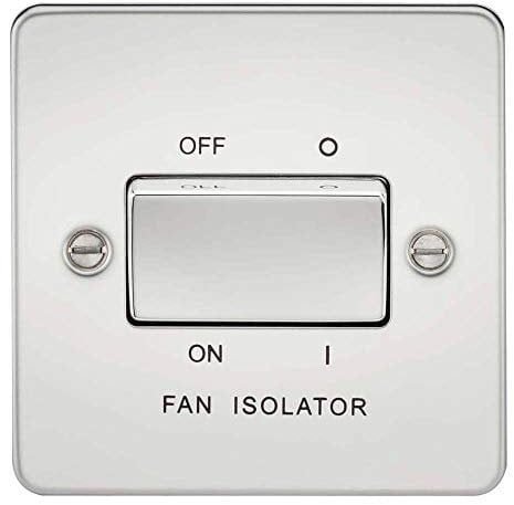Knightsbridge FP1100PC FPAV1100PC Flat Plate 10A 3 Pole Fan Isolator Switch-Polished, Poilished Chrome