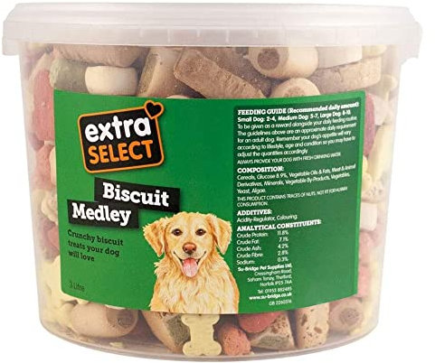 Extra Select Biscuit Medley Dog Treat Biscuits in a 3ltr Bucket (approx 560 biscuits)