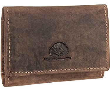 Greenburry Vintage Mini Portmonee Leder Geldbörse XXS braun | 10x7,5cm