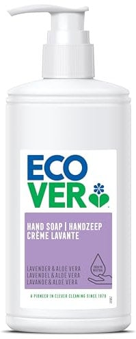 Ecover Hand Wash, Hand Soap, Gentle Hand Cleansing, Fresh Lavender & Aloe Scent, Pack of 1, 1 x 250ml
