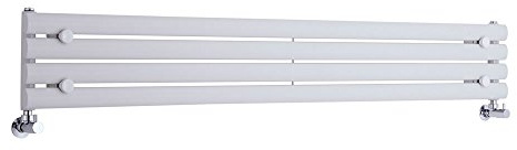 MILANO White Horizontal Single Oval Panel Radiator 236 x 1600mm
