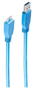 Shiverpeaks Micro-USB Kabel USB-A-St./USB B-St. 3.0 blau 0,5m