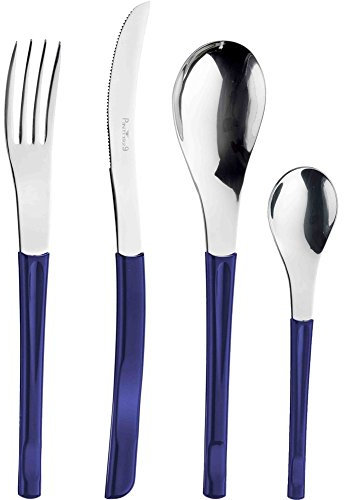 Pintinox, Set di Posate di Design in Acciaio Inox Movie Blau, 24 pz.