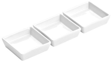 Premier Housewares Square Entre Serving Dishes - White Porcelain, Set of 3