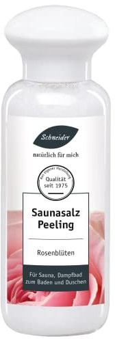 Saunabedarf Schneider - Saunasalz watteweich, Salinensalz Rosenblüten, für Sauna, Dampfbad, Infrarotkabine, Dusche 300g