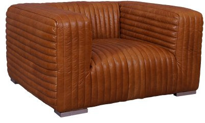 Vintage Line Designsessel Lamberton Columbia Brown, hell Echtleder Sessel