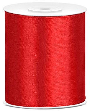 P&D P&D Satin Tischläufer 25 m x 10 cm Rot
