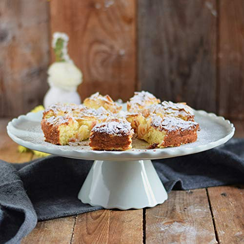 Home of Cake Ideal para grandes tartas: Plato para tartas „Sweet Flower“ mint verde claro, Ø 34 cm