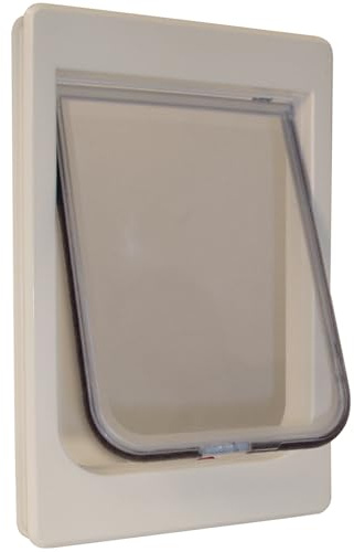 Perfect Pet Tubby Kat Cat Door with 4 Way Lock And LEXAN Flap, 7 1/2 x 10 1/2 Flap Size