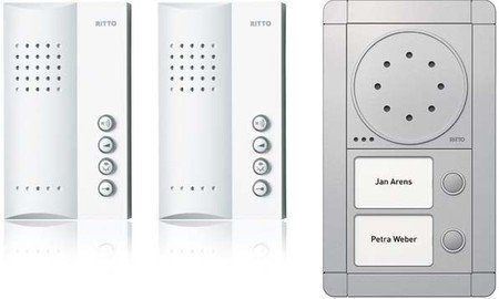 Ritto RGE1891420 Portier Audio Set Freisprechstelle 2 WE, Silber/weiß, inkl 50 +Punkte