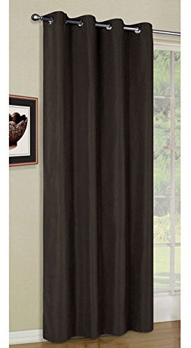 Vorhang Blickdicht Schal, Matte unifarbene Gardine mit Ösen. Material aus Microsatin Micofaser-Gewebe., HxB 175x140 cm, Braun, 20405