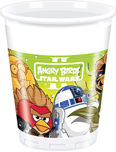 Unique Party 71913 - 200ml Angry Birds Star Wars Plastic Cups, Pack of 8