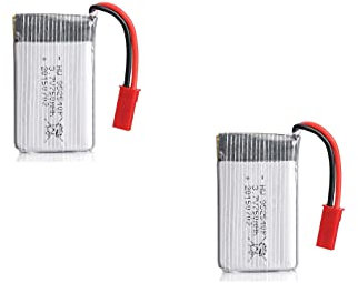 YUNIQUE GREEN-CLEAN-POWER - Set von 2 Batterien 3.7V 750mAh 25C | Kompatibel mit MJX X200 X300C X400 X500 X800 | Langlebige Leistung, Silber | Maße: 45x24x8 mm - Gewicht: 16 Gramm