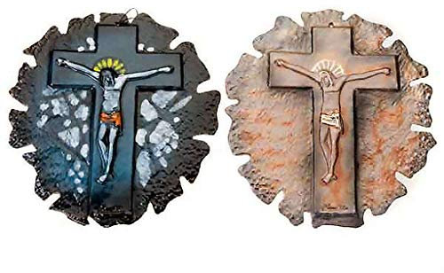 Holyart Crocefisso da Muro Tondo cm 25, Blu
