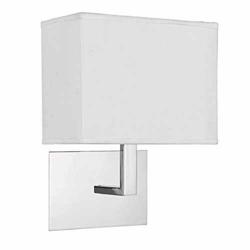 Wandleuchte in Chrom Bauhaus 1xE27 bis zu 60 Watt 230V aus Metall & Stoff Schlafzimmer Küche Wohnzimmer Esszimmer Lampe Leuchten Beleuchtung