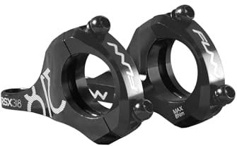 Funn RSX Mountainbike Direktmontage Vorbau mit 31,8 mm Lenkerklemmung, 2-teiliges leichtes Split-Design für Dual Crown Gabeln, verstellbare Verlängerung 45-50 mm mit 20 mm Anstieg (Schwarz)