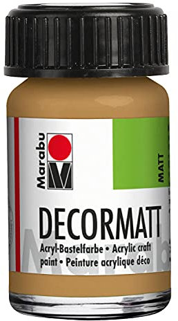 Marabu 14010039042 - Decormatt Acryl Sand 042, 15 ml, samtmatte Acrylfarbe auf Wasserbasis, cremig und farbintensiv, speichelfest, wetterfest, zum freien Malen und Schablonieren