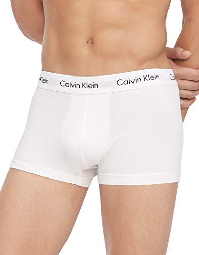 Calvin Klein Boxers Taille Basse Lot de 3 Homme Coton-Élasthanne, Blanc (White), S