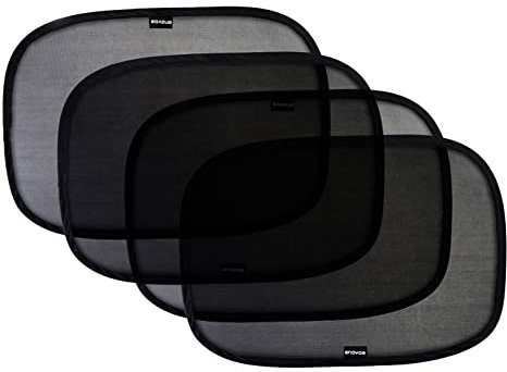Enovoe Car Window Shade - (4 Pack) - 48cmx30cm Premium Cling Sun Shade for Car Window Side - Sunrays & Glare protection