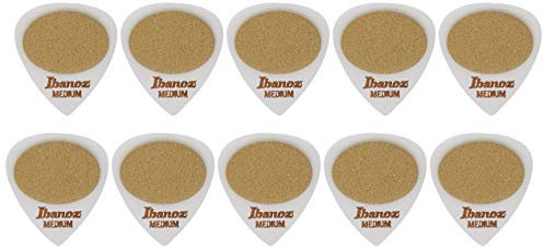 Ibanez PA16MS-WH Plektren mit Sandgriff, 0,8 mm, Weiß, 50 Stück