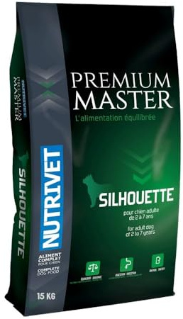 NUTRIVET - Premium Master Silhouette - Kroketten für Hund Erwachsene sterilisiert oder übergewichtig - Huhn & Reis - 15kg