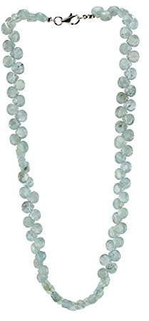 budawi® - Aquamarin Kette Halskette Collier Tropfen 925er Silberverschluss, Aquamarinkette