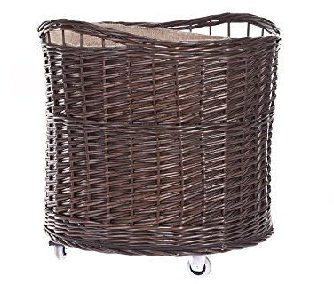e-wicker24 Alles aus Weide Cesta Portalegna da Interno in Vimini Porta Legna da Interni Fatto a Mano Cesta in Vimini per Legno Cestino per tronchi Ceste per Legna da Interno