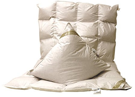 Betten Hofmann Set Kassetten Daunendecke Ganzjahresdecke 4x6, 135x200 cm + Kissen 80x80 cm