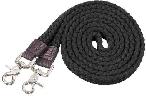 Tough-1 Pro Cotton Roping Rein Black