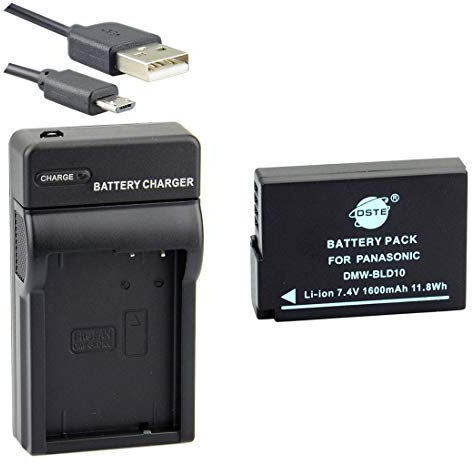DSTE DMW-BLD10E Li-ion Battery and Micro USB Charger Suit for Panasonic Lumix DMC-G3, DMC-GF2, DMC-GX1